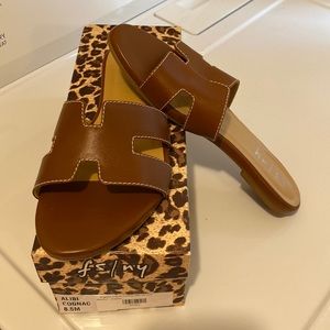 French Sole Alibi Sandals Cognac Size 8.5